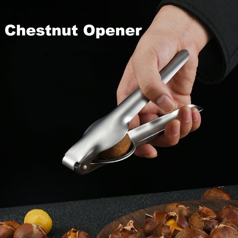 Abridor de Castanhas em Aço Inoxidável 304 em Forma de Cruz Ferramenta Multifuncional para Descascar Doméstica Clipe para Nozes Castanhas Cozinha Restaurante