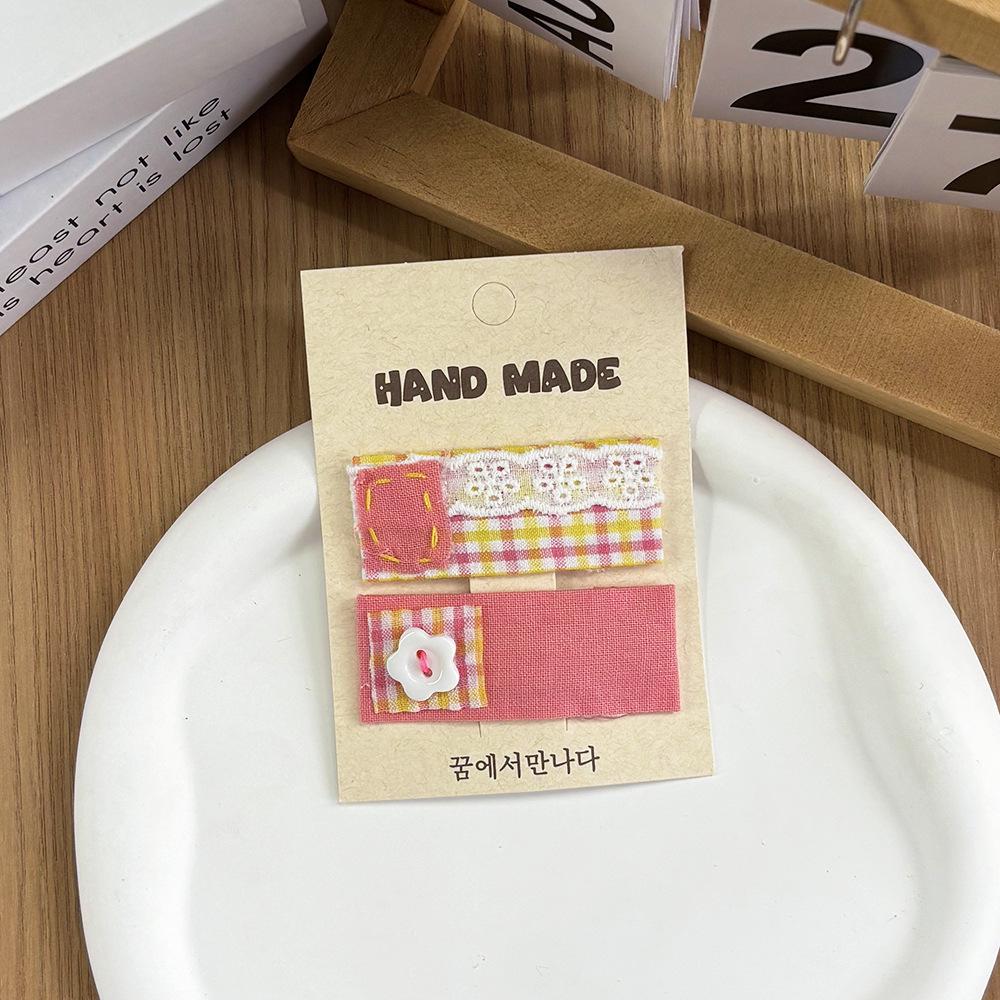 Children's Sweet Plaid Ethnic Hair Clip - Versatile Fabric Hairpin Accessory