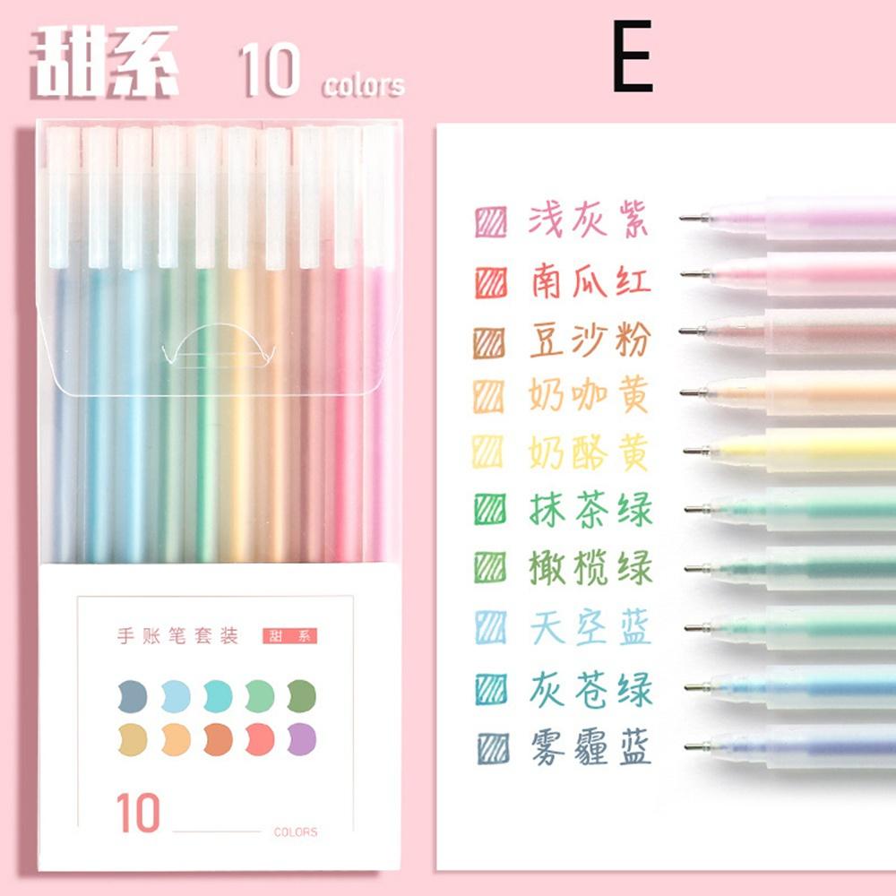 

10 кольорів 0,5 мм кольорова гелева ручка Morandi, набір журнальних ручок для учнів, шкільне приладдя, канцелярські товари E