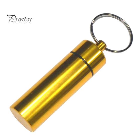 

Портативна герметична банка, брелок, гвинтова кришка, алюмінієвий сплав, водонепроникне плоске дно, висить міні-планшет, пляшка для зберігання таблеток, контейнер, тримач, брелок золотистий