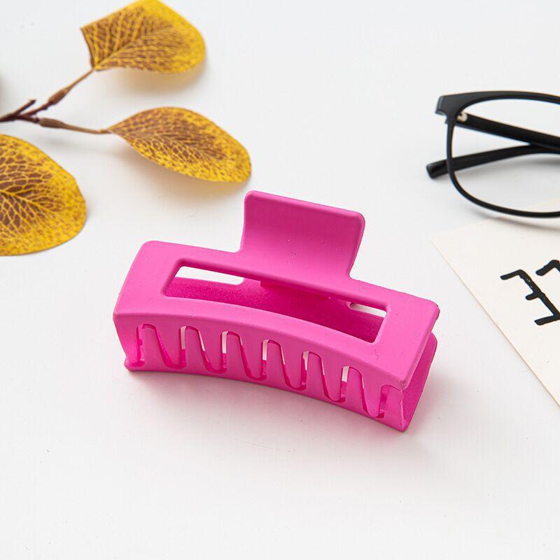 13CM Seamless Spray Paint Frosted PS Hair Claw Clip, Rectangular Clip 8.5CM