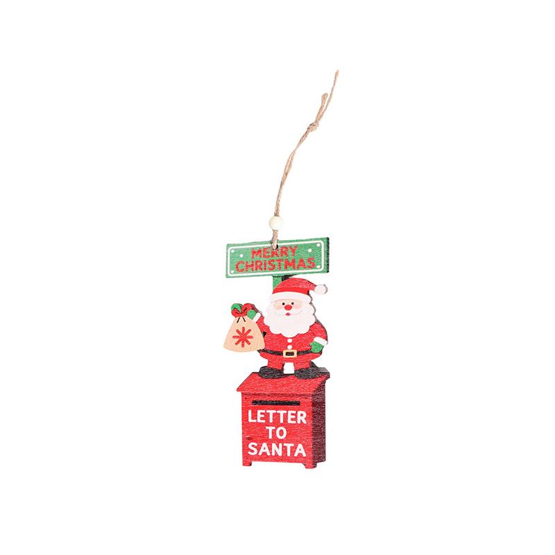 

Christmas Hanging Pendant Wooden Crafts Santa Claus Wall Ornament Natal Navidad Christmas Decor Happy Year