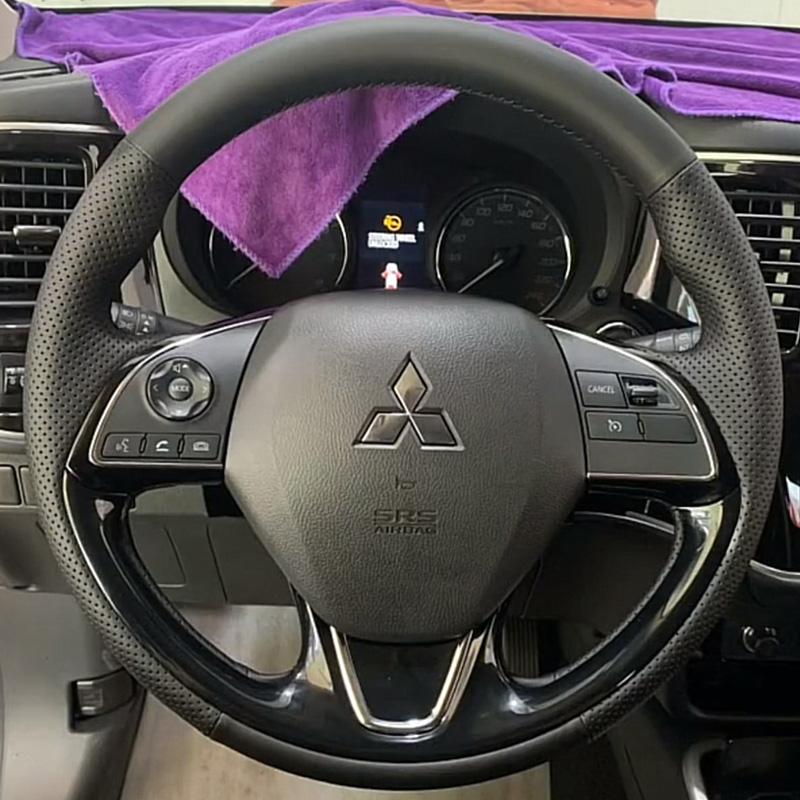 

Ручная прошивка Черная Кожа Руль Автомобиля Для Mitsubishi Outlander 2016 - ASX18 Eclipse Cross 2018 style 1