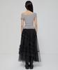 Peulleeoeob Tulle Layered Long Skirts (Fl-266_Black)