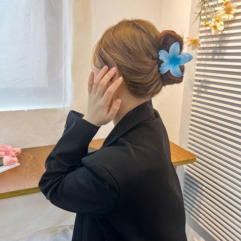 6 PCS Set Large Floral Hair Claw Clips - Sweet & Simple Style, Non-slip Grip for Women and Girls, Perfect for Ponytails & Updos Hair Accessories