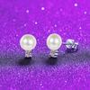 Women's Moissanite & Natural Pearl Stud Earrings - Hypoallergenic 925 Sterling Silver