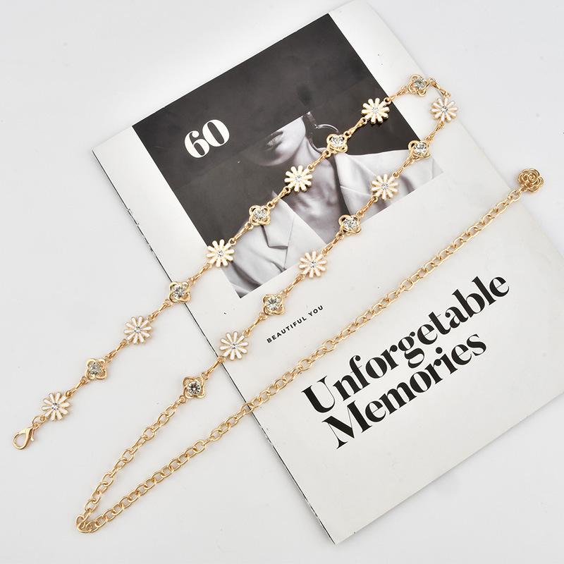 European and American Waist Metal Jewelry for Women High-end Sun Flowers Star Decoration Dress Waist Chain for Women