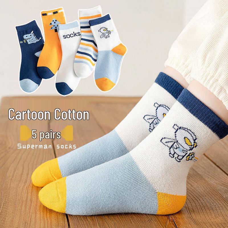 Children's Cartoon Mid-Calf Socks - Multiple Styles, For Boys, Girls, and Babies, Perfect for Autumn/Winter Sports and Students