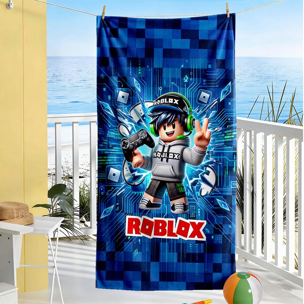 Asciugamano da Spiaggia Roblox Super Morbido & Assorbente Confortevole Leggero Adatto per Sport, Viaggi, Nuoto, Yoga, Bagno, Spiaggia, E Piscina