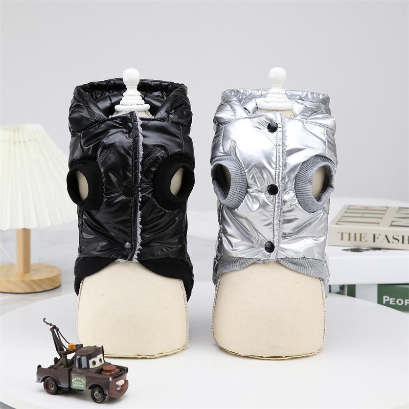 Pet Dog Jumpsuit Winter Warm Dog Clothes Yorkie Coat Outfits Two Leg Pet Coat Waterproof with Hat Dog Clothes Waterproof