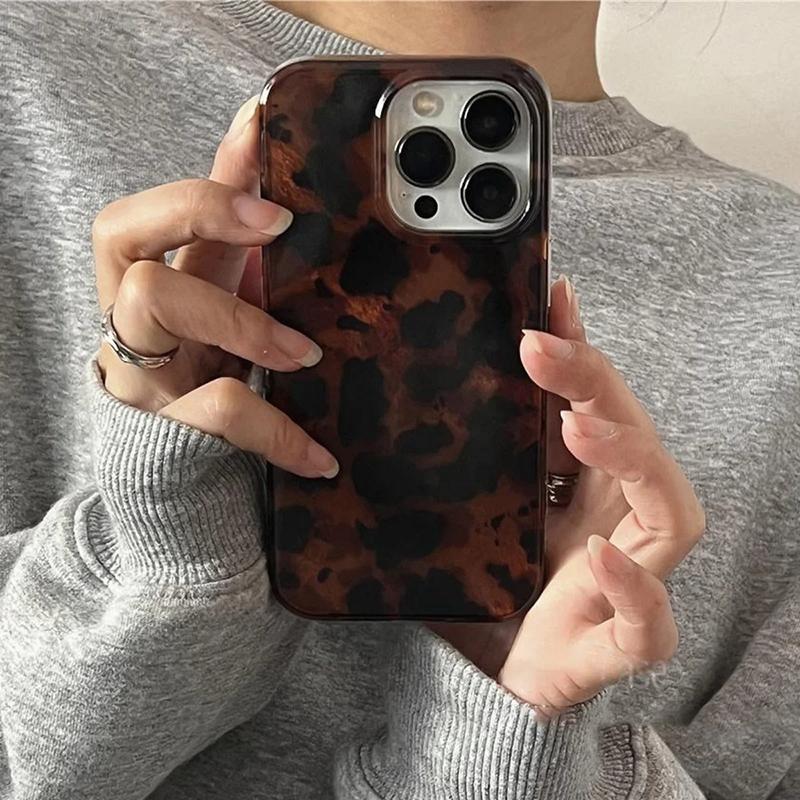 Custodia per Telefono Laser con Texture Ambra Retrò Per iPhone 17 16 15 Pro Max 14 13 12 11 XS XR X 7 8 16 Plus Cover Morbida in Silicone Antiurto