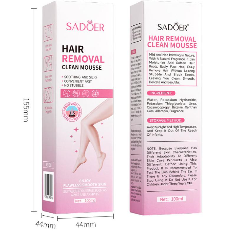 Mousse Depilatório 100gSADOER Depilação Não Irritante Sedoso Limpeza Pele Creme Depilatório