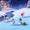 Mini Christmas Resin Figurines Adorable Cartoon Pattern Vivid Handmade Details UV Resistant for Garden Yard Christmas Tree Decoration
