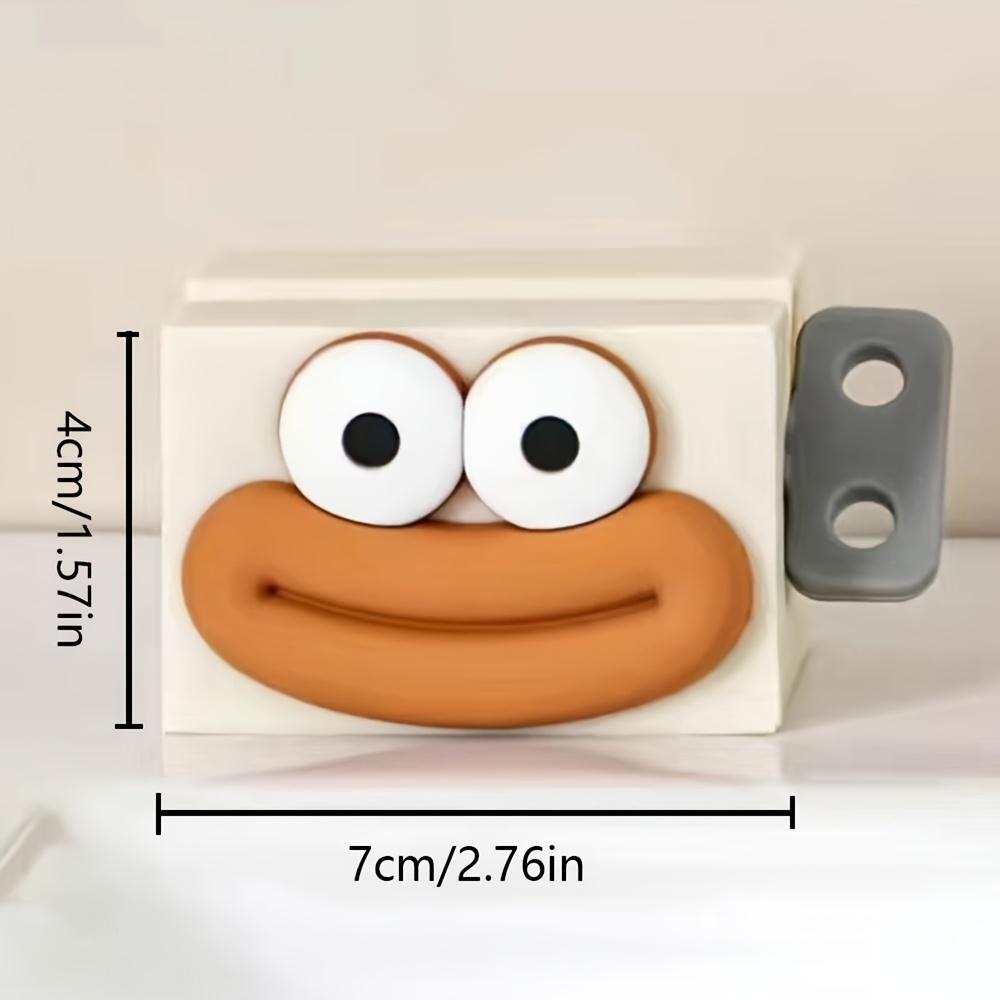 1/2 ks Ruční dávkovač zubní pasty s ovládáním jedním dotykem a roztomilým designem usměvavé tváře - Hygienický systém páky s jednosměrným tokem, Kompaktní