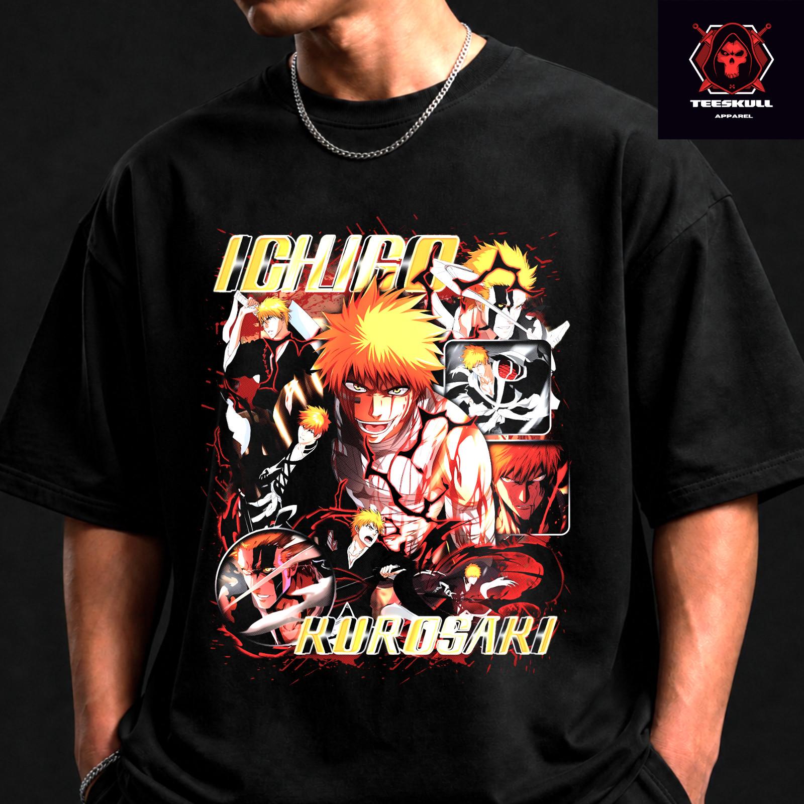 Ichigo Kurosaki Bleach Anime Manga Character Unisex Premium Cotton T-Shirt L