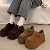 Height increasing thick soled Boken shoes for women 2026 new style big head versatile loafers with plush single shoes
