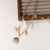 Personalized fashion bead string, European and American irregular star collarbone chain, pearl alloy starfish necklace for women