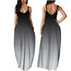 Women Gradient Sleeveless V Neck Maxi Dress Casual Sundress Beach Long Dres