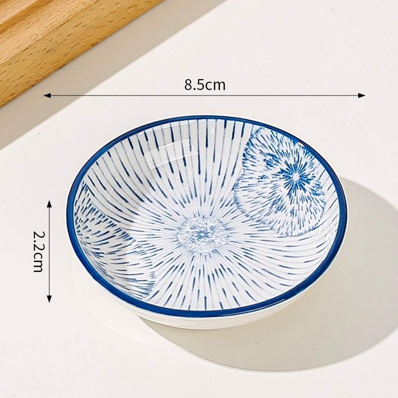 1/6pcs Japanese Style Mini Ceramic Plate Soy Sauce and Vinegar Dipping Plate Snack Plate Family Desktop Fruit Dessert Plate