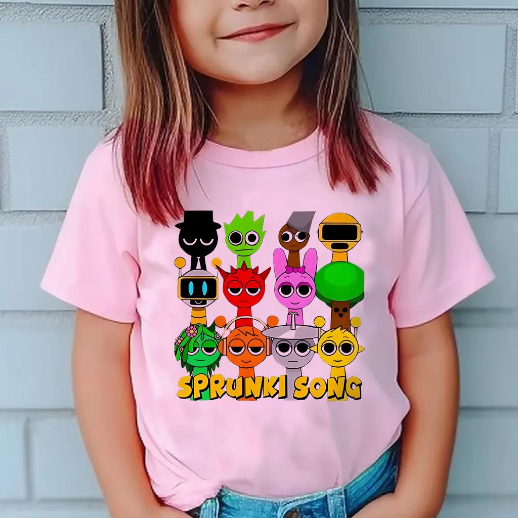 2025 Caliente Niños Sprunki Camiseta Moda Infantil Casual Dibujos Animados Incredibox Camisetas Niños Cuello Redondo Manga Corta Ropa de Verano para Bebé Niña