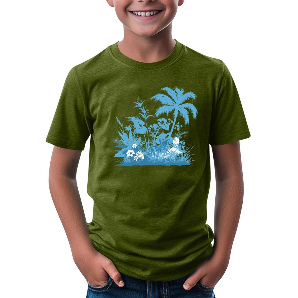 Kindermode Täglich Bedrucktes Rundhals Kurzarm Lässiges T-Shirt Top