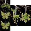 Christmas Tree Scene Decor With Glitter Snowflake Ornaments And Acrylic Material For Holiday Celebrations