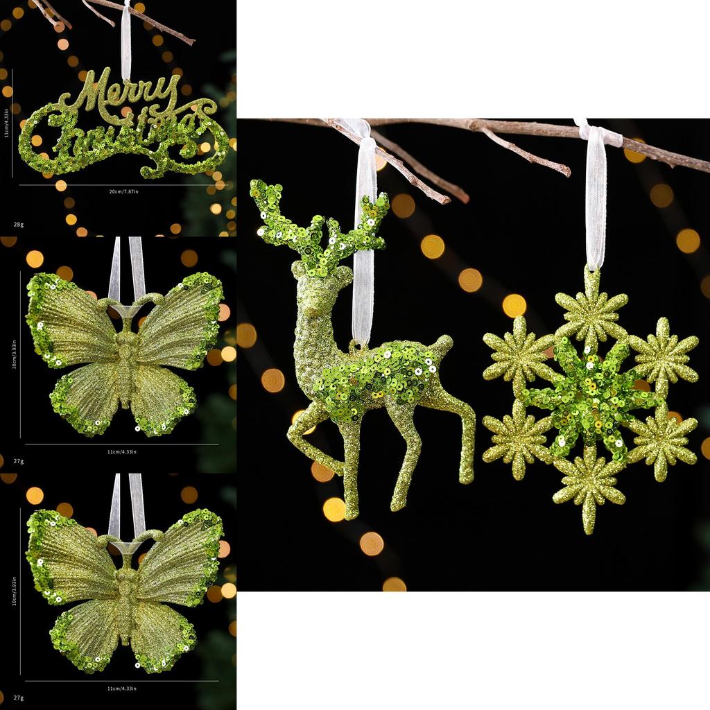 Christmas Tree Scene Decor With Glitter Snowflake Ornaments And Acrylic Material For Holiday Celebrations
