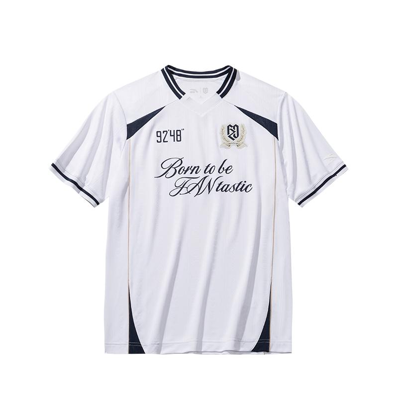 Anta Fan Zhendong Series Striped Letter Print Short Sleeve T-Shirt Unisex tops 172628107R-1 XL