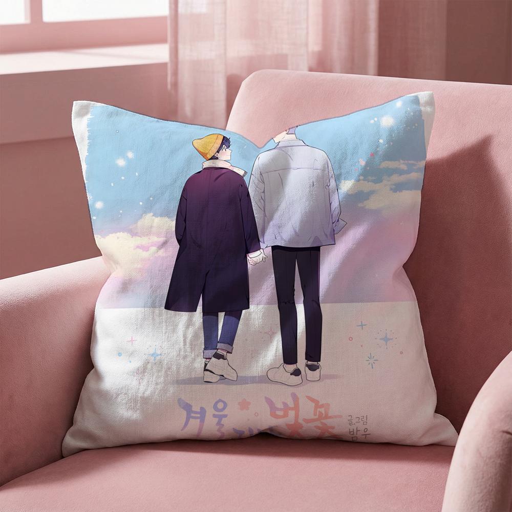 Cherry Blossoms After Winter Cushion Cover Multi-Scene Pillow Cover for Home & Car - Reversible, Soft & Durable for Daily Use