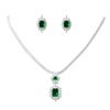 Women's Jewelry Set S925 Created Emerald Gemstone Earrings Sparkling Necklace Classic High Jewelry Mother's Day