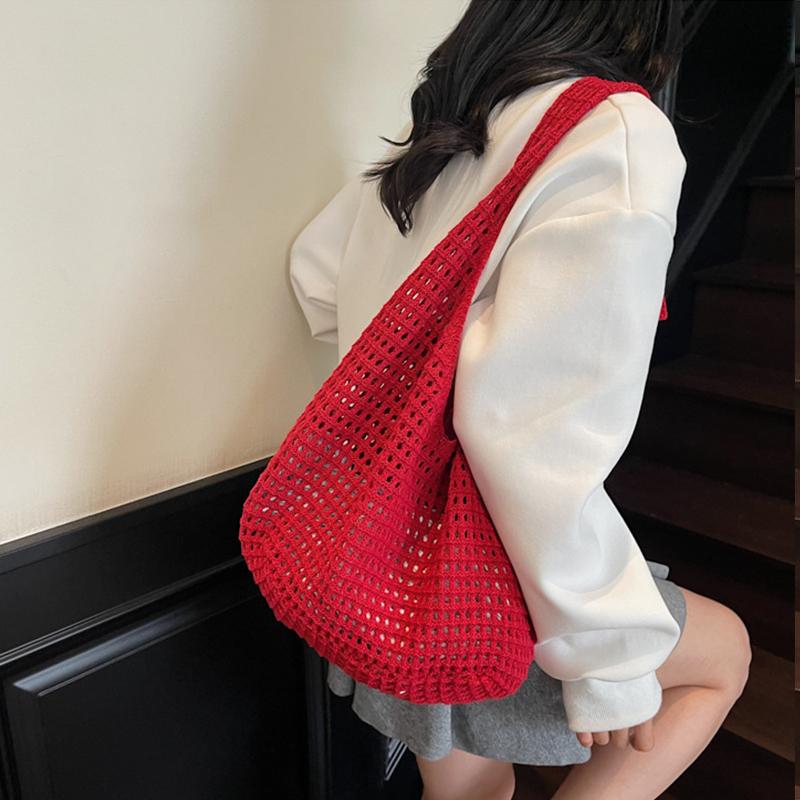 Creative Large Capacity Shoulder Bags Casual Simple Handbags Vintage Multifunctional Woven Shopping Tote Beach Bag