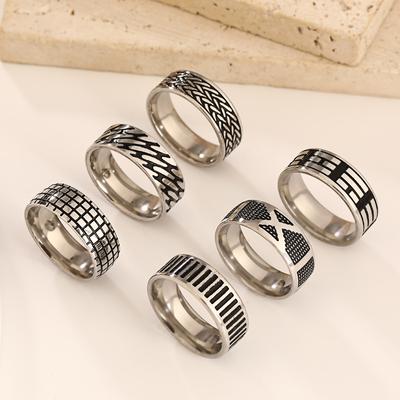 Stainless Steel Black Rings Simple Stainless Steel Ring for Men Women High Quality Anti Stress Jewelry