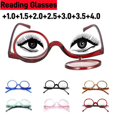 Mehrfarbiger Rahmen Flip Make-up Lesebrille Doppellinsen Flip-Up Brille Personalisierte Seniorenbrille Alterssichtigkeit Brille