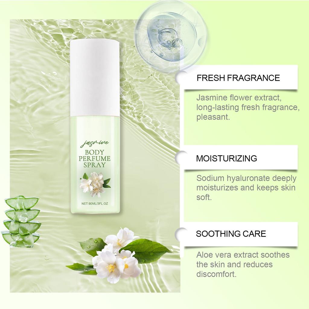 Jasmine Body Perfume Spray Fresh Elegant Moisturizing Skin Light And Fragrant Jasmine Fragrances 90ml
