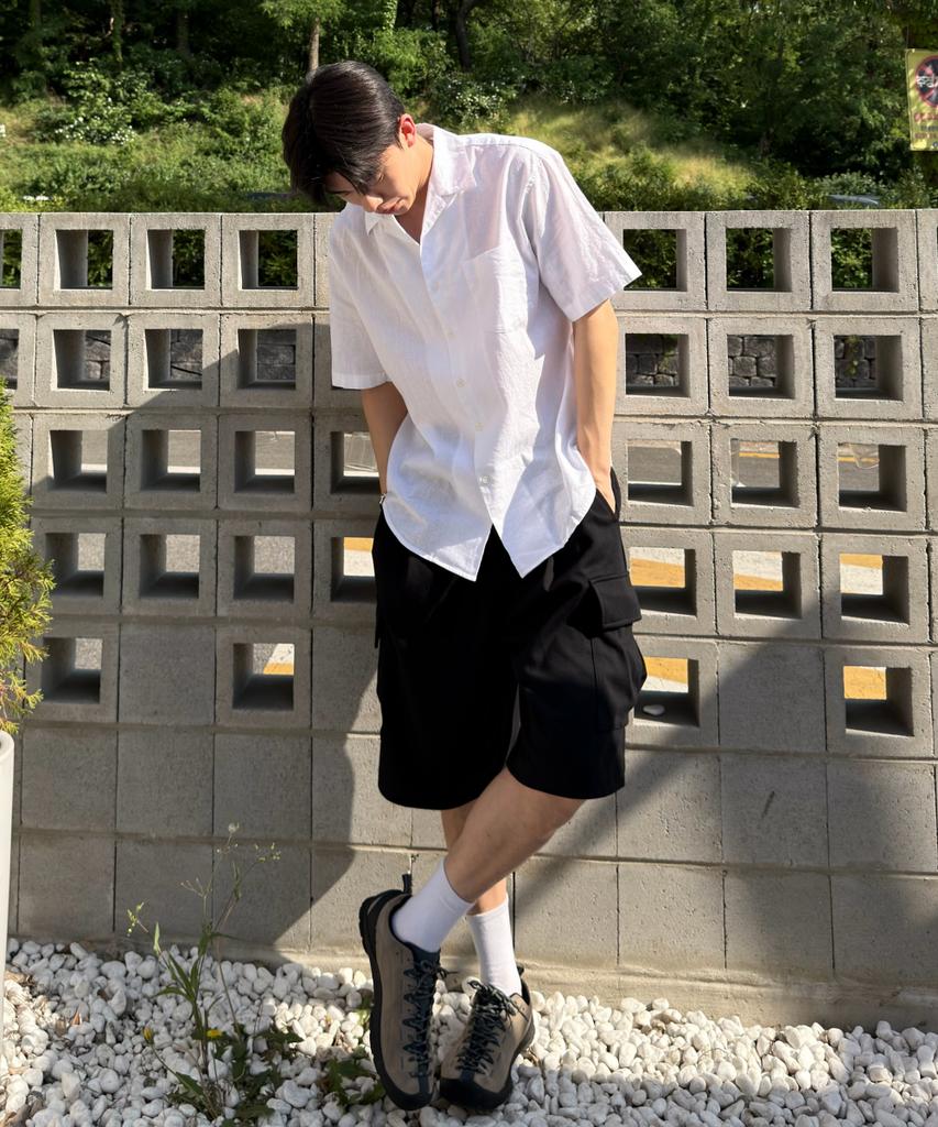 Seupao [Linen Blend] Oversized Short Sleeve Shirt_Spywg25M04