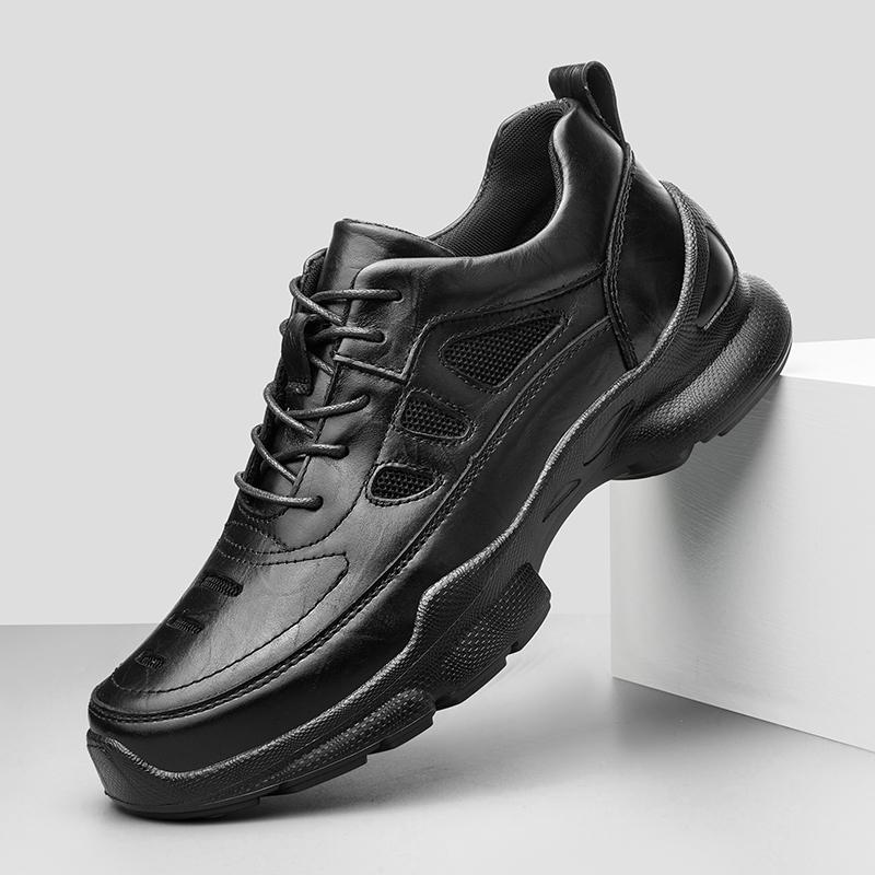 Fashion Men's Outdoor Hiking Shoes Wear-resistant Anti Slip Soles Men's Sports Leisure Shoes Breathable Mesh Leather Shoes Comfortable