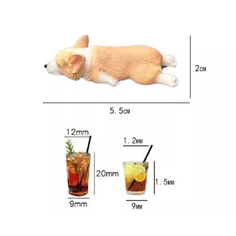 Car Ornaments 1 Set Dog Themed Resin Crafts, Kawaii Desk Decorations, Mini Corgi Design Cake Baking Accessories.