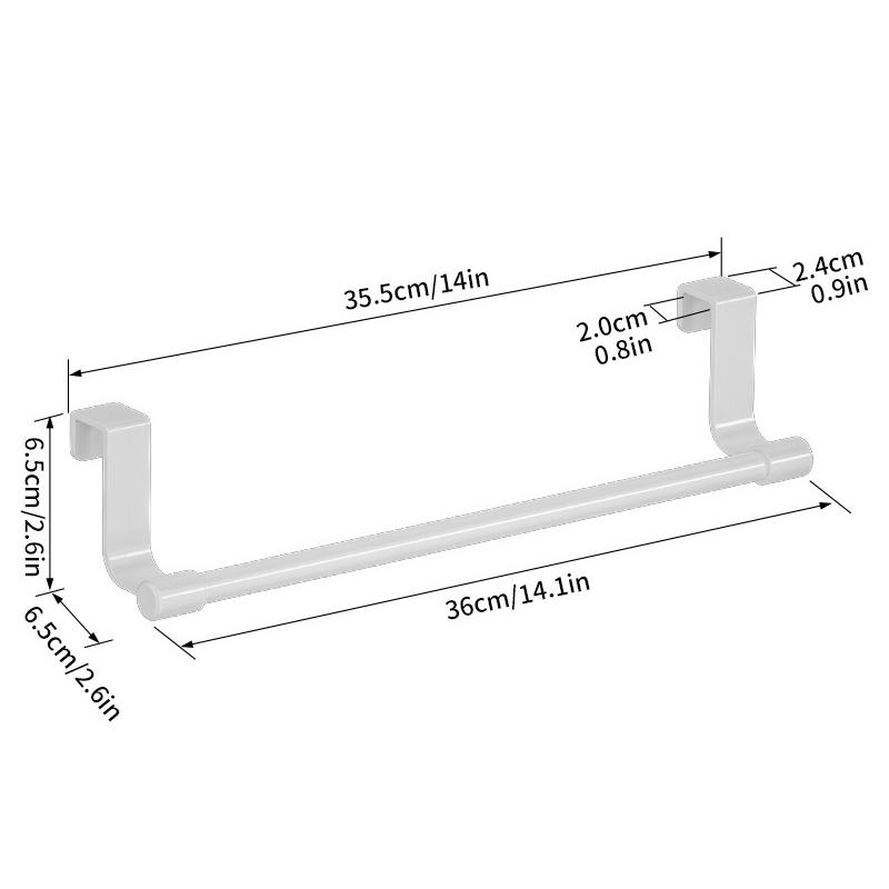 Towel Rack Over Door Stainless Steel Towel Bar Storage Organizer Bathroom Kitchen Cabinet Door Hanging Towel Rack