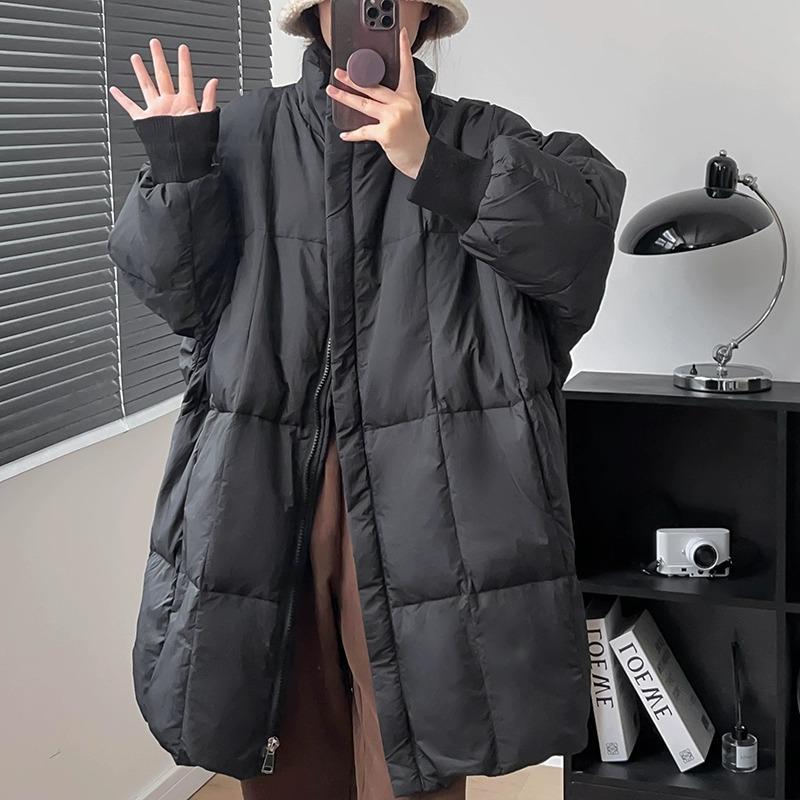 New down padded clothes women's winter medium and long padded jackets loose over the knee thickened padded jackets trendy