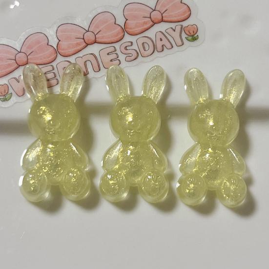 10 st Glittrig Akryl Kaninberlock Mini Påsk Sittande Kanin Dekoration 3D Djurfigur DIY Hantverk Handgjorda Projekt Material Tillbehör