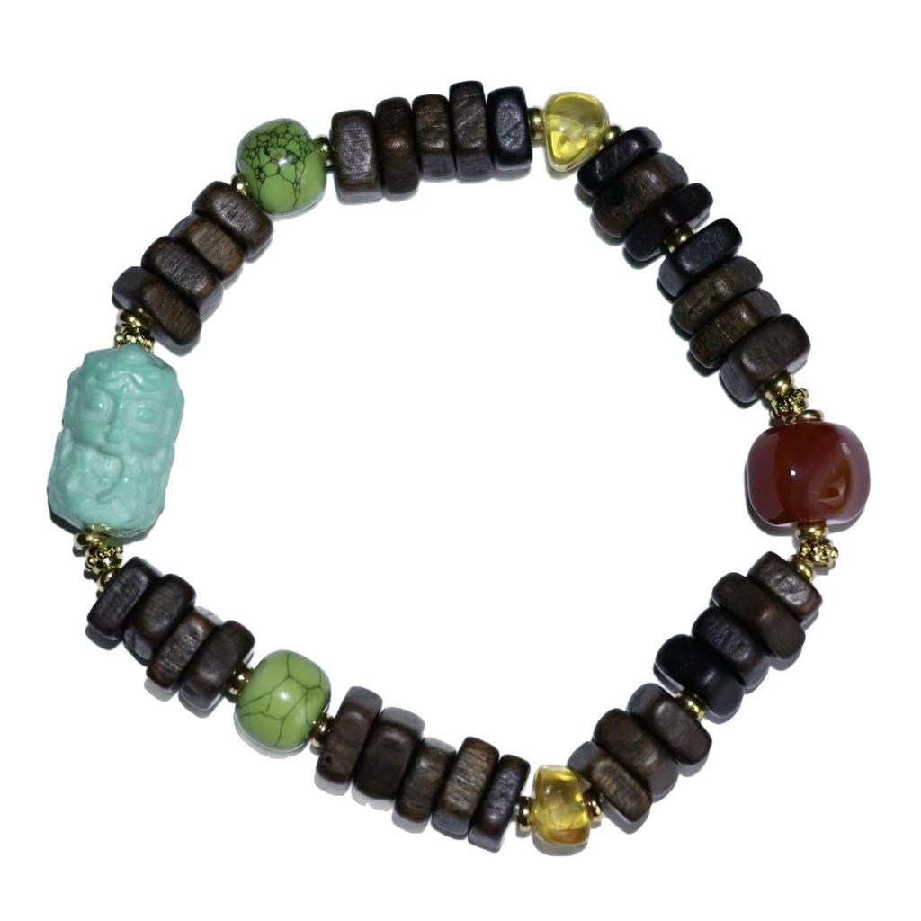 Authentic Vietnamese Agarwood Irregular Bead Bracelet - Ethnic Tibetan Style Jewelry Collectible