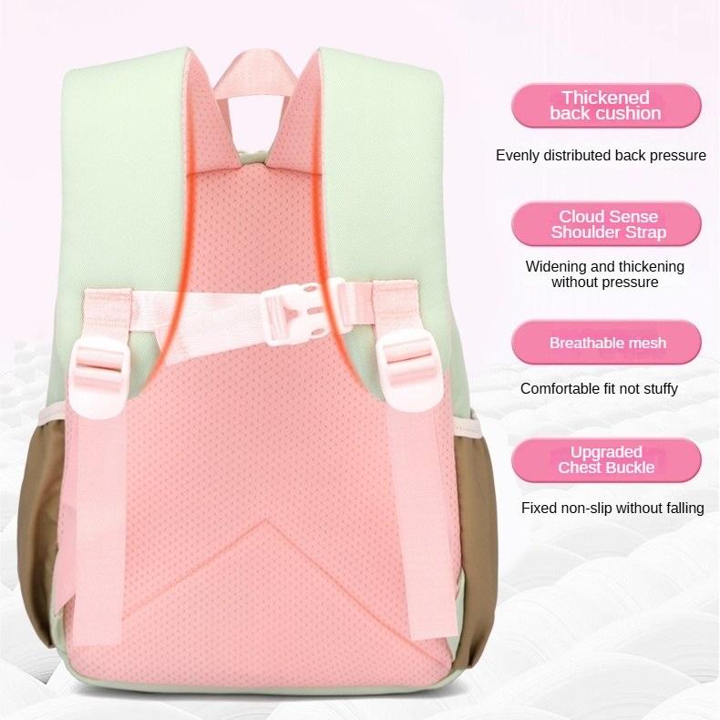 Fashion Contrast Color Kindergarten Student Backpack Large Capacity Lightweight Spine Protection Children's Student Backpack ZRY-A9013