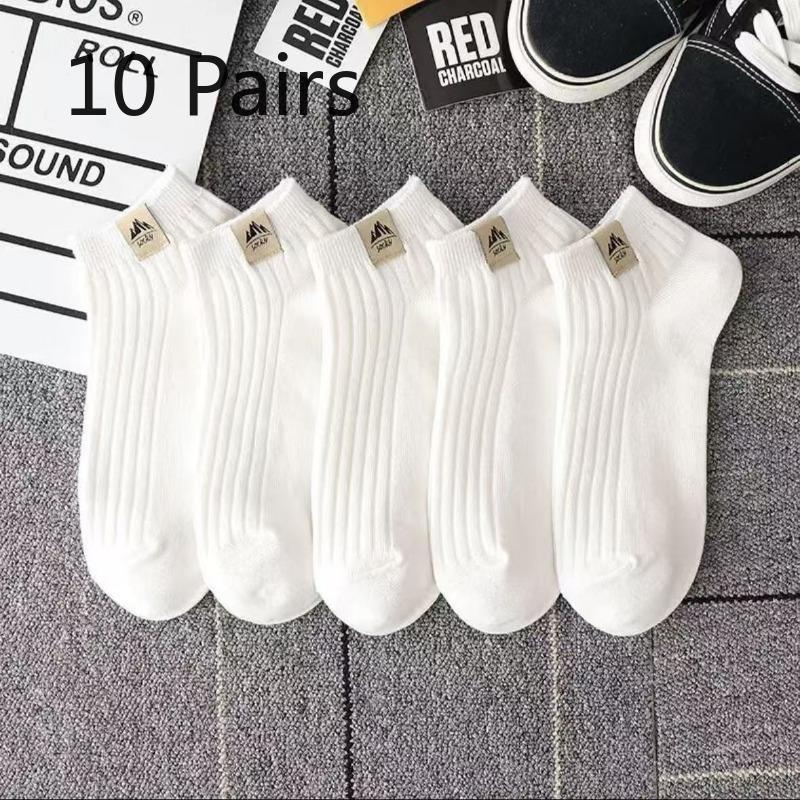 

10 пар мужских летних тонких универсальных носков с низким верхом, впитывающих пот 10 Pairs белый