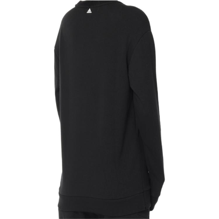 adidas American Letter Print Long Sleeve Sweatshirt Women Sweatshirt Black DT2382