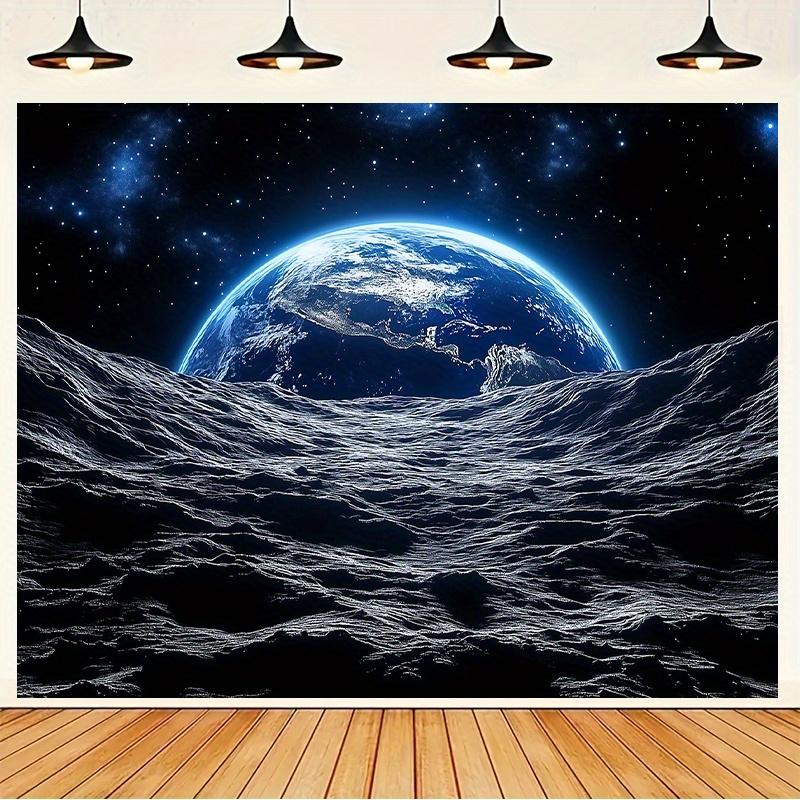 2D plane 1 photo of a planet landscape from the perspective of a planet living room bedroom office (as the picture,100x150cm)