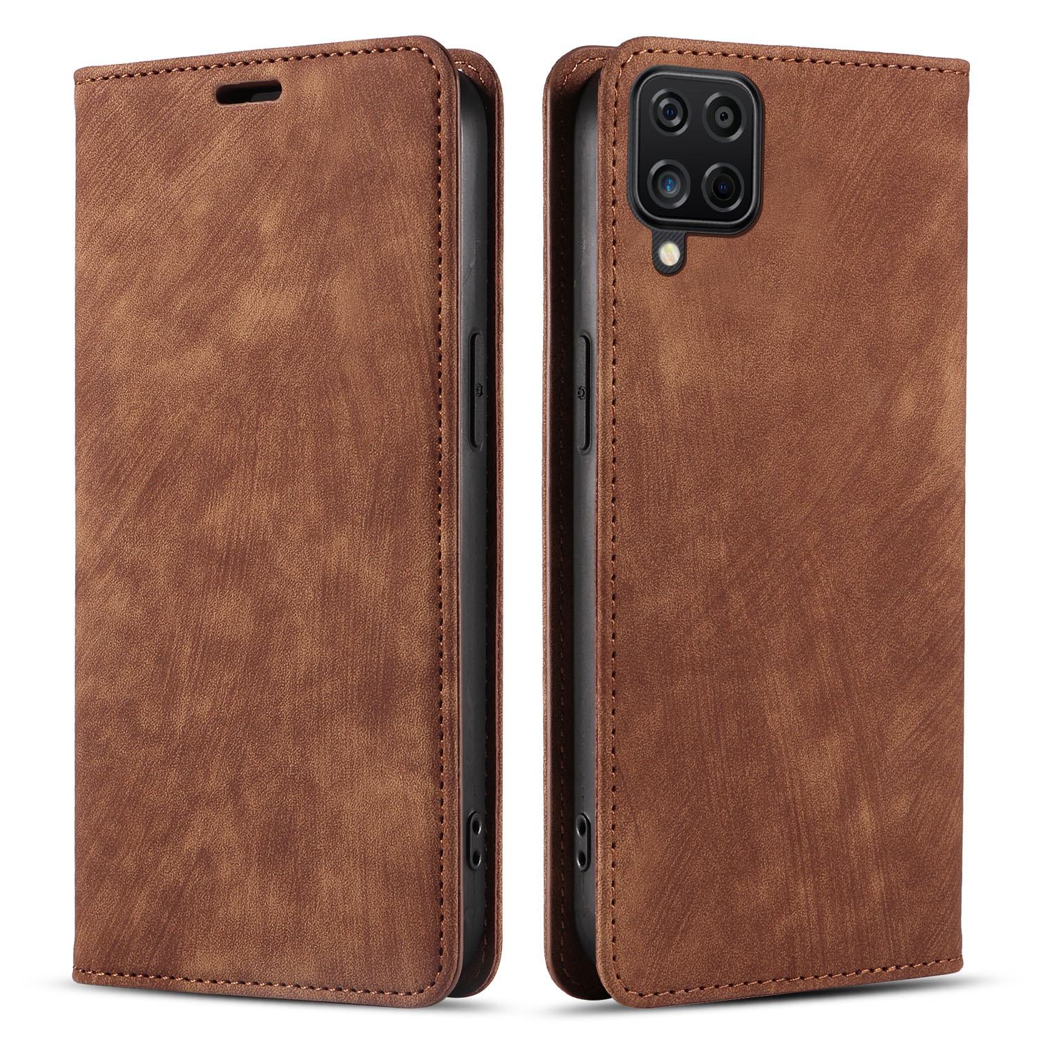 

Шкіряний чохол для Samsung A12, A52, A32 5G, A21S, A23 - Захисна накладка проти падіння та магнітного присмоктування. S20 Ultra коричневий