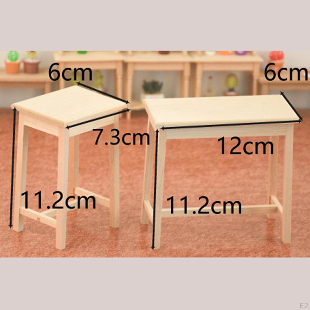 1/12 Bar Counter Miniature Dining Furniture Set European Style Wooden Dollhouse Toy