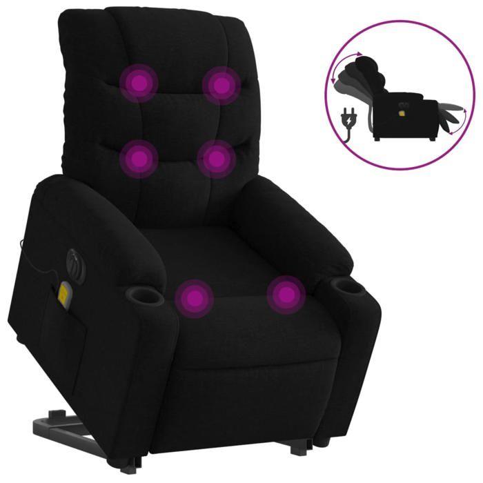 VidaXL Fauteuil Inclinable de Massage Électrique, Chaise de Relaxation avec Dossier et Repose-pied Réglables, Siège de Salon 3206674