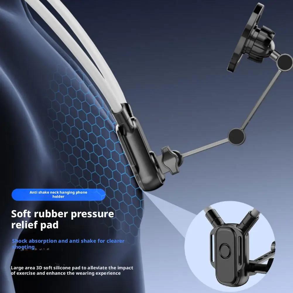 Universal Neck Mount Phone Camera Holder,Magnetic And Clip Compatible With IPhone Samsung 360 Rotation Hands-Free For Video Live 6