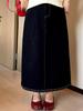 Plus Size Women's Retro High Waist A-line Skirt, Spring 2026, Casual Loose Fit - NQ1379